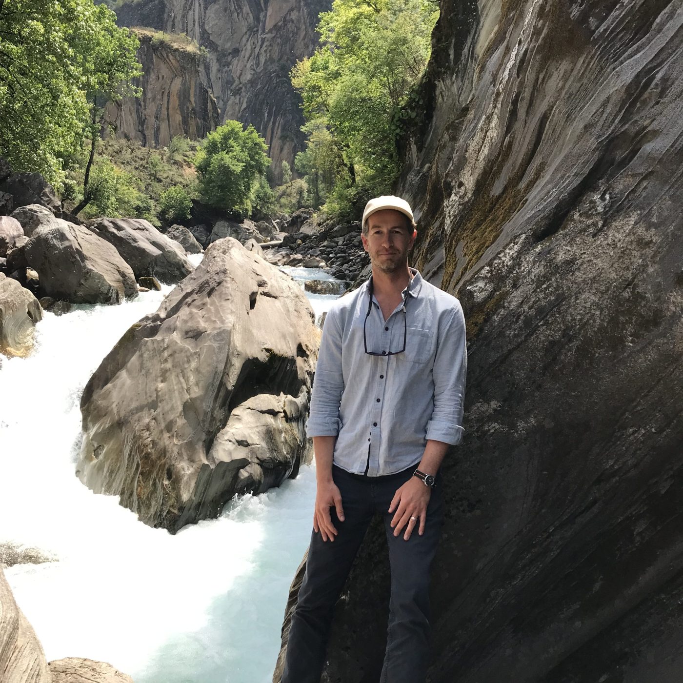 Site visit at a river gorge in Pakistan
